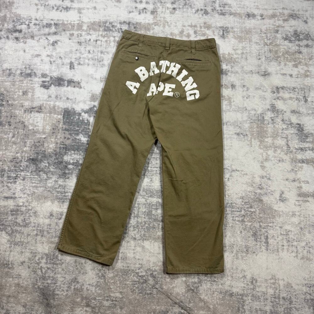 Authentic Bape 2000’s Arc Logo Khaki Chino Pants 30